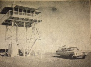 EVER ALERT -- This is the Nordhoff Lookout Tower from which watch is kept with observations recorded every fifteen minutes in the constant vigil against forest fire. 