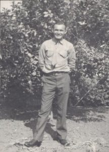 Lawrence Erburu in military uniform. Photo from Ancestry.com. 